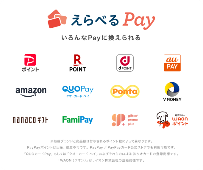 選べるPayいろんなPayに換えられる